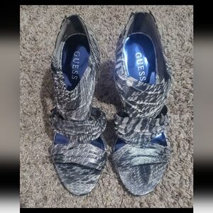 Guess Black and Gray Heels